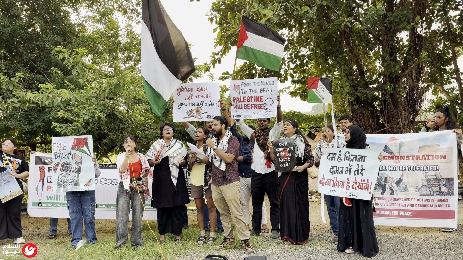 احتجاجات في مومباي عقب مداهمة أمنية استهدفت فعالية تضامنية مع أطفال فلسطين