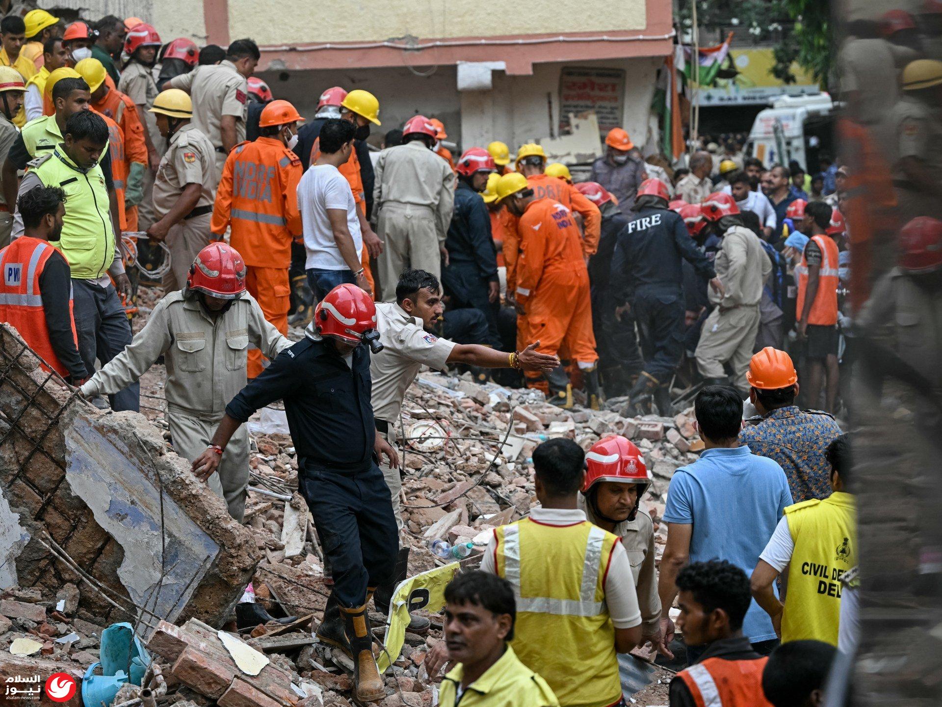 انهيار مفاجئ يهز العاصمة الهندية وجهود إنقاذ مكثفة : كارثة في نيودلهي: 6 قتلى وعشرات العالقين تحت أنقاض مبنى سكني