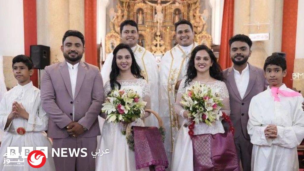 زفاف استثنائي في الهند: توأمان يتزوجان توأمتين بمشاركة قسيسين وخدام مذبح توائم